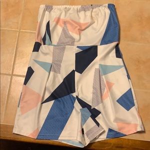 Strapless Multi-colored Romper